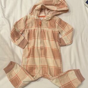 Carter's Cream and Orange Plaid Bodysuit